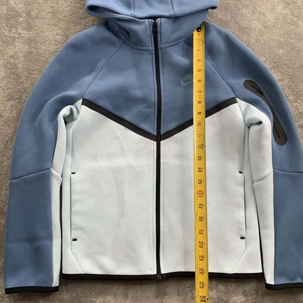 Nike Tech Fleece Hoodie Boy's Large Blue Full Zip Sweatshirt Jacket HV5867-474